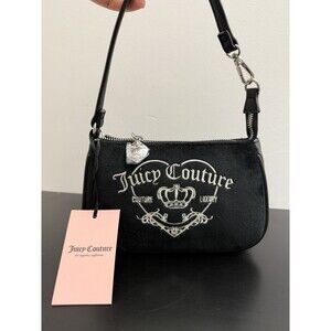 Juicy Couture Girlie Royalty Mini Wristlet Bag Liquorice Black NWT